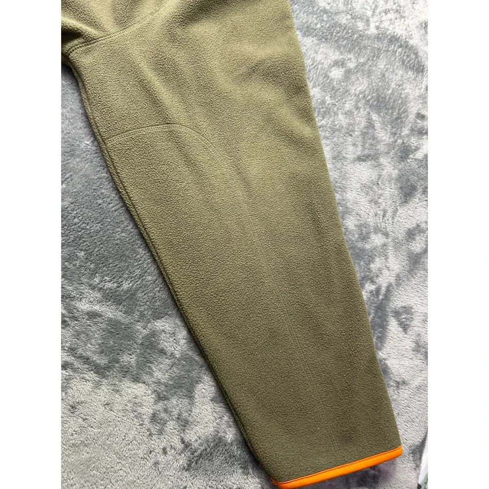 Vintage 1999 Old Navy Fleece Pullover XXL Green Orange 1/4‎ Zip Minimal GORP